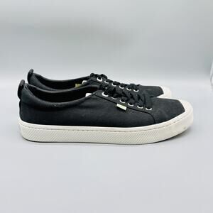 Cariuma Shoes Mens 10.5 Black Canvas Low Top Lace Up Eco Sneakers Trainers